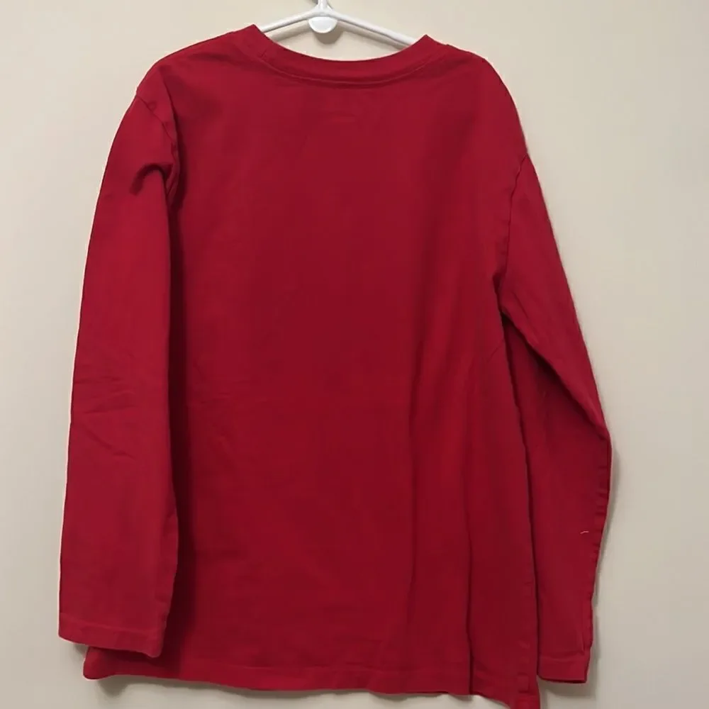 The Childrens Place size youth large red Merry Xmas dude shirt.